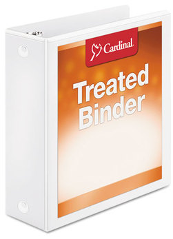 Cardinal® Treated Binder ClearVue™ Locking Round Ring Binder,  3" Cap, 11 x 8 1/2, White
