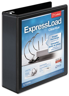 Cardinal® ExpressLoad™ ClearVue™ Locking D-Ring Binder,  3" Cap, 11 x 8 1/2, Black