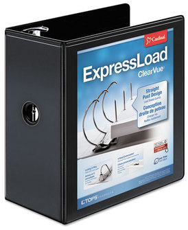 Cardinal® ExpressLoad™ ClearVue™ Locking D-Ring Binder,  5" Cap, 11 x 8 1/2, Black