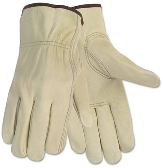 Memphis™ Economy Leather Drivers Gloves,  Medium, Beige, Pair