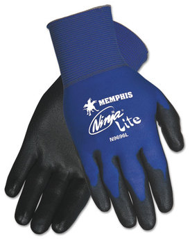 Memphis™ Ultra Tech® Tactile Dexterity Work Gloves. Size Small. Blue/Black. 12 count.