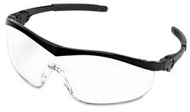 Crews® Storm® Safety Glasses,  Black Nylon Frame, Clear Lens, 12/Box