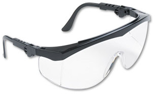 Crews® Tomahawk® Safety Glasses,  Black Nylon Frame, Clear Lens, 12/Box