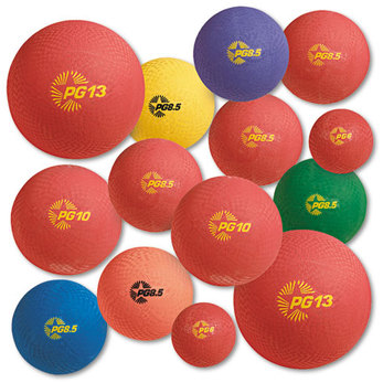 Champion Sports Multi-Size Playground Ball Set,  Multi-Size, Multi-Color, Nylon, 14/Set