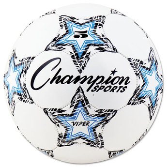 Champion Sports VIPER Soccer Ball,  Size 5, 8 1/2"- 9" dia., White
