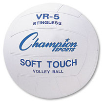 Champion Sports Rubber Sports Ball,  For Volleyball, Official Size, White