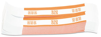 Coin-Tainer® Currency Straps,  Orange, $50 in Dollar Bills, 1000 Bands/Pack