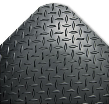 Crown Industrial Deck Plate Anti-Fatigue Mat,  Vinyl, 3' x 5', Black