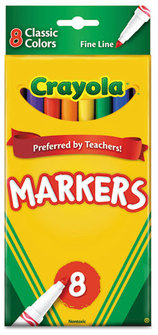Crayola® Non-Washable Marker,  Fine Point, Classic Colors, 8/Set