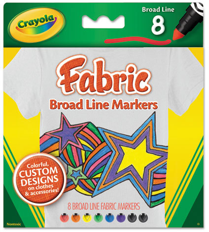 Binney & Smith / Crayola 58-8179 Crayola® Fabric Marker, Assorted, 8/Set