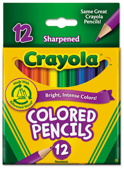 Crayola® Colored Pencil Set,  3.3 mm, 12 Assorted Colors/Set