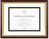 A Picture of product DAX-2703S2RX DAX® Two-Tone Document/Certificate Frame,  Plastic, 11 x 14, 8 1/2 x 11, Mahogany/Gold
