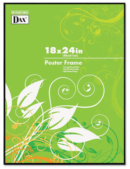 DAX® Coloredge Poster Frame,  Clear Plastic Window, 18 x 24, Black