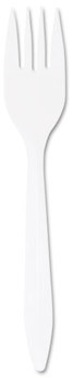 Dart® Style Setter® Mediumweight Plastic Cutlery,  White, 1000/Carton