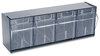 A Picture of product DEF-20304OP deflecto® Tilt Bin™ Horizontal Interlocking Storage System,  3 Bins, 23 5/8 x 7 3/4 x 9 1/2, Black