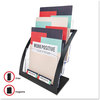 A Picture of product DEF-693704 deflecto® Three-Tier Literature Holder,  11-1/4w x 6-15/16d x 13-5/16h, Black
