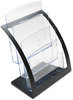 A Picture of product DEF-693704 deflecto® Three-Tier Literature Holder,  11-1/4w x 6-15/16d x 13-5/16h, Black