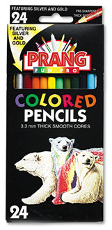 Prang® Colored Pencil Sets,  3.3 mm, 24 Assorted Colors/Set