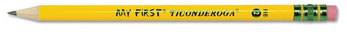 Ticonderoga® My First® Woodcase Pencil w/ Eraser,  HB #2, Yellow, 1 Dozen