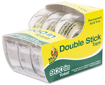 Duck® Permanent Double-Stick Tape,  1/2" x 300", 1" Core, Clear