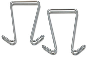 Alera® Garment Hooks Double Sided Partition Hook, Steel, 0.5 x 3.38 4.75, Over-the-Door/Over-the-Panel Mount, Silver, 2/Pack
