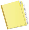 A Picture of product AVE-11112 Avery® Insertable Big Tab™ Dividers 8-Tab, Double-Sided Gold Edge Reinforcing, 11 x 8.5, Buff, Clear Tabs, 1 Set