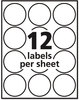 A Picture of product AVE-22807 Avery® Round Print-to-the-Edge Labels with Sure Feed® Print-to-the Edge and Easy Peel, 2" dia, Glossy White, 120/PK