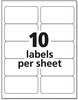 A Picture of product AVE-5263 Avery® Shipping Labels with TrueBlock® Technology w/ Laser Printers, 2 x 4, White, 10/Sheet, 25 Sheets/Pack