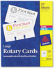 A Picture of product AVE-5386 Avery® Printable Rotary Cards Large Laser/Inkjet, 3 x 5, White, Cards/Sheet, 150 Cards/Box