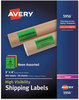 A Picture of product AVE-5956 Avery® High-Visibility ID Labels Permanent Laser 2 x 4, Neon Assorted, 500/Pack