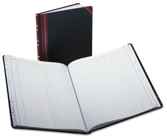 Boorum & Pease® Extra-Durable Bound Book,  12 Column, Black Cover, 150 Pages, 10 1/8 x 12 1/4
