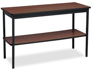 Barricks Utility Table,  Rectangular, 48w x 18d x 30h, Walnut/Black