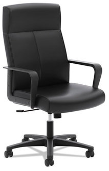 basyx® VL604 High-Back Executive Chair,  Black SofThread Leather