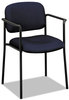 A Picture of product BSX-VL616VA90 HON® VL616 Stacking Guest Chair with Arms Fabric Upholstery, 23.25" x 21" 32.75", Navy Seat, Back, Black Base