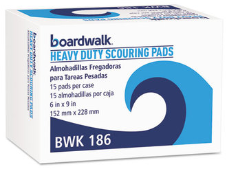 Boardwalk® Heavy-Duty Scour Pad,  Green, 6 x 9, 15/Carton