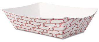 Boardwalk® Paper Food Baskets,  8oz Capacity, Red/White, 1000/Carton