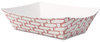 A Picture of product BWK-30LAG050 Boardwalk® Paper Food Baskets,  8oz Capacity, Red/White, 1000/Carton