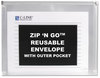 A Picture of product CLI-48117 C-Line® Zip ‘N Go™ Reusable Envelope with Outer Pocket,  13 x 10, Clear, 3/Pack
