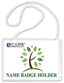 C-Line® Specialty Name Badge Holder Kits,  4 x 3, White, 50/Box