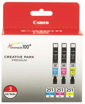 Canon® 6448B001-6516B001 Ink,  Cyan/Magenta/Yellow, 3/PK