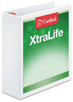 Cardinal® XtraLife® ClearVue™ Non-Stick Locking Slant-D® Ring Binder,  3" Cap, 11 x 8 1/2, White