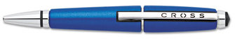 Cross® Edge Retractable Gel Roller Ball Pen,  0.7 mm, Medium, Black Ink, Blue Barrel