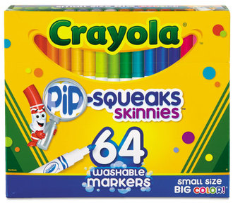 Crayola® Pip-Squeaks Skinnies™ Washable Markers,  64 Colors, 64/Set