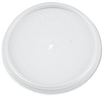Dart® Plastic Lids,  4oz Cups, Translucent, 100/Sleeve, 10 Sleeves/Carton