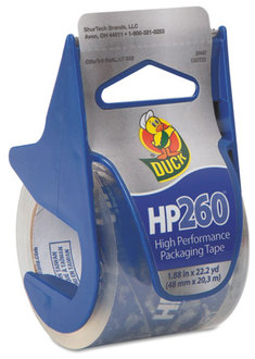 Duck® HP260 Packaging Tape with Dispenser,  1.88" x 22.2 yards, 1.5" Core, Clear, 6/Pack
