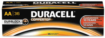 Duracell® CopperTop® Alkaline Batteries with Duralock Power Preserve™ Technology,  AA, 36/Pk