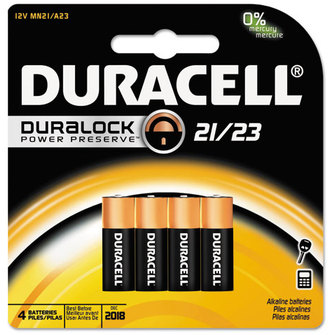 Duracell® CopperTop® Alkaline Batteries with Duralock Power Preserve™ Technology, 12V, 4/Pk