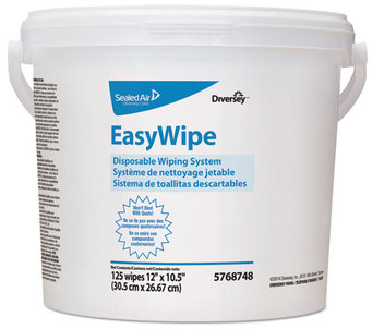 Diversey™ Easywipe Disposable Wiping Refill,  8 5/8 x 24 7/8, White, 125/Bucket, 6/Carton