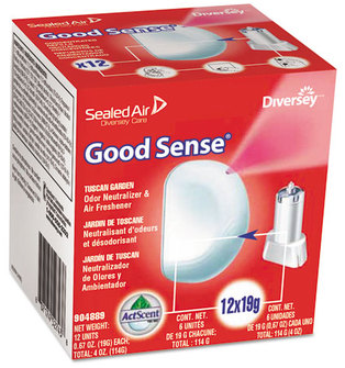 Diversey™ Good Sense® Automatic Spray System,  Fresh Scent, Yellow, 0.67 oz Cartridge, 12/CT