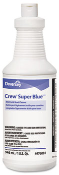 Diversey™ Crew® Super Blue Mild Acid Bowl Cleaner,  Citrus, 32oz Squeeze Bottle,12/Carton